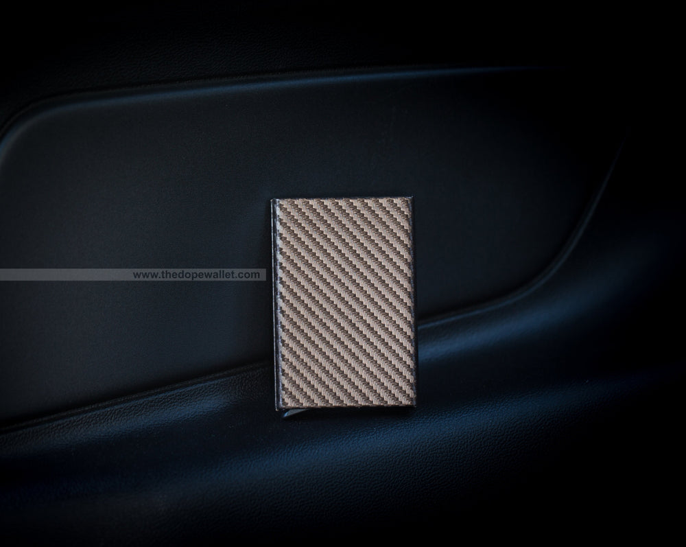 Gold carbon fiber wallets