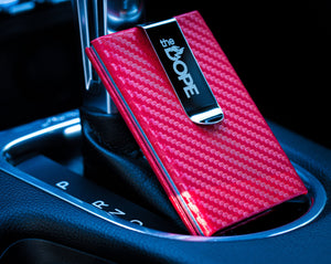 carbon fiber wallets red