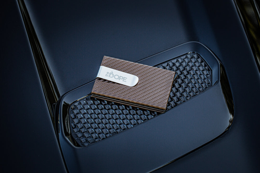 Gold carbon fiber wallets