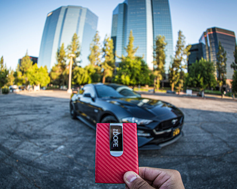 'Red Rose' Carbon Fiber Wallet