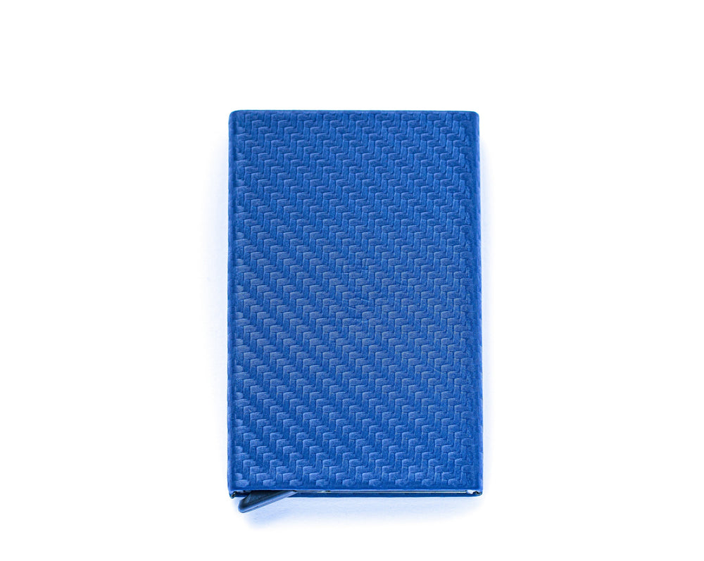 blue Carbon Fiber Minimalist Wallet